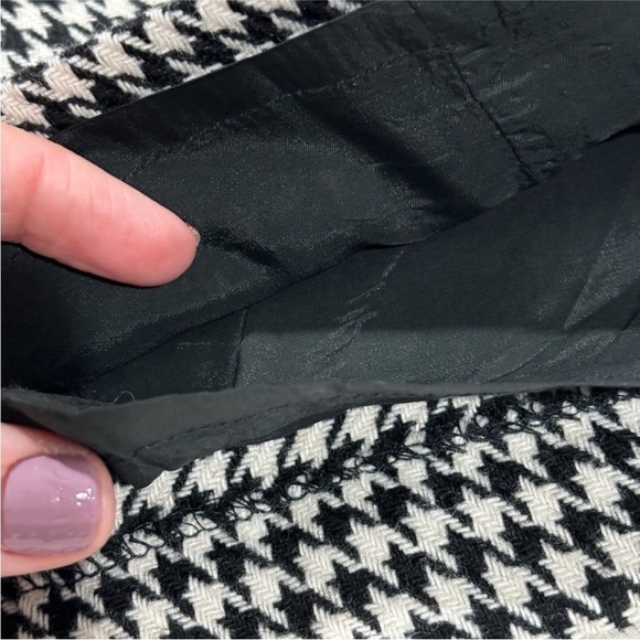 Vintage Compagnie Int’l EXPRESS Black white Houndstooth Wool Skirt size 10 - Picture 12 of 14